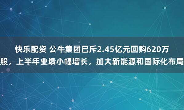 快乐配资 公牛集团已斥2.45亿元回购620万股，上半年业绩小幅增长，加大新能源和国际化布局